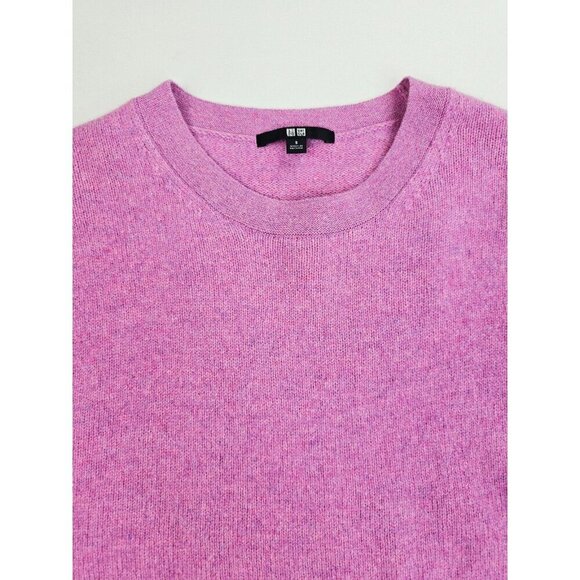 Uniqlo Size Small Womens Pink Wool Long Sleeve Crew Neck Pullover Sweater - Picture 5 of 9